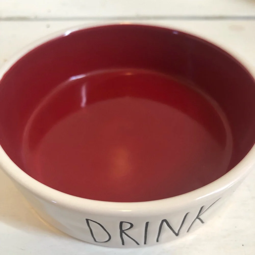Rae Dunn DRINK By Magenta Dog /Cat Pet Bowl Small Artisan Collection